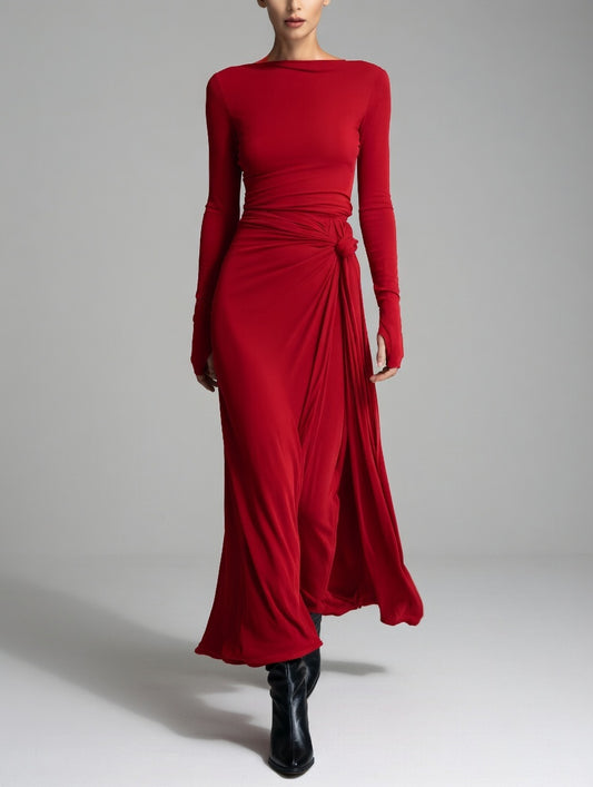 Side Knot Maxi Dress